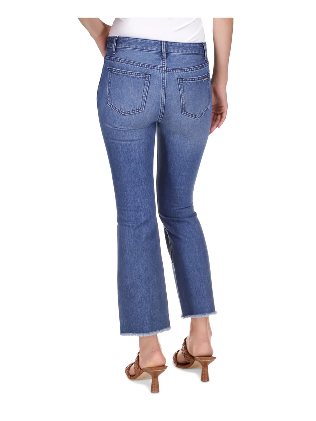 MICHAEL Michael Kors Flared Frayed-Hem Cropped Jeans