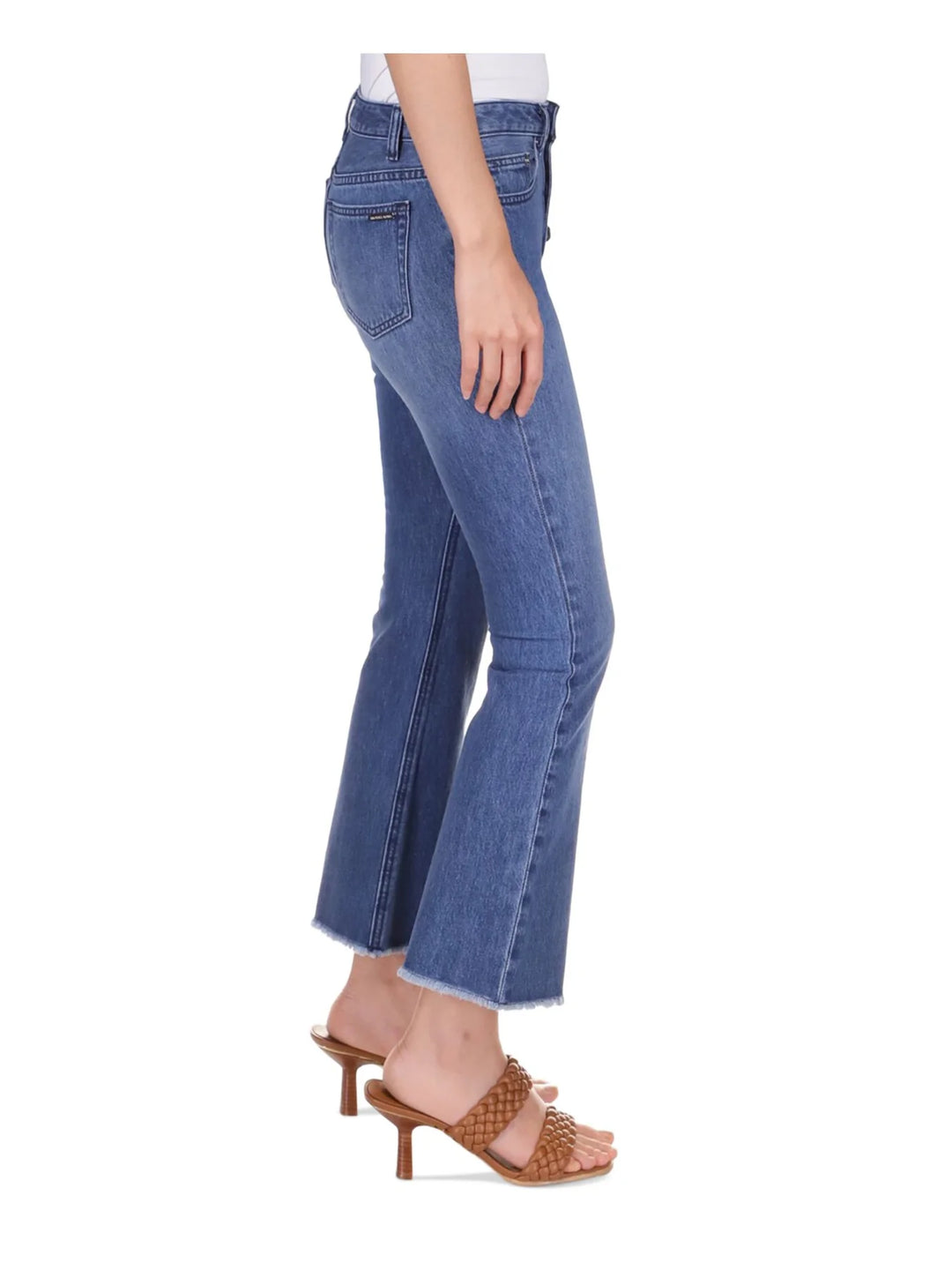 MICHAEL Michael Kors Flared Frayed-Hem Cropped Jeans