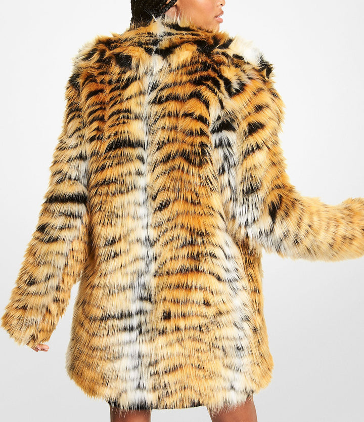 MICHAEL Michael Kors Tiger Print Faux Fur Coat