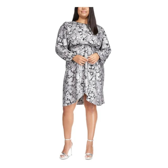 MICHAEL Michael Kors Metallic Paisley Print Flounce Dress