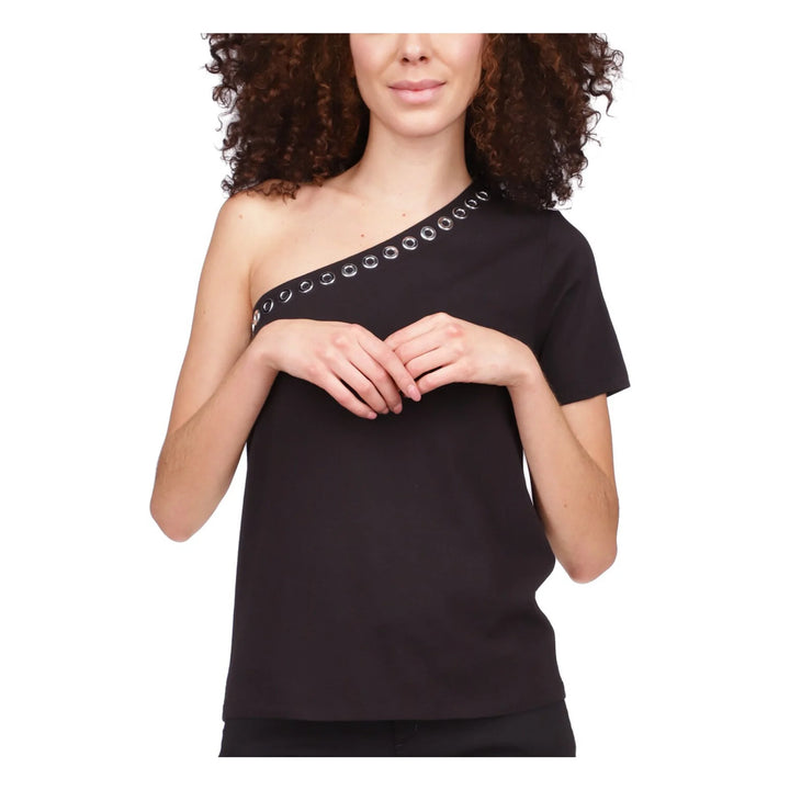 Michael Kors Asymmetrical-Embellished-Neck Top