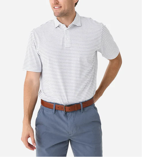 Peter Millar Pilot Mill Cedar Stripe Short-Sleeve Polo