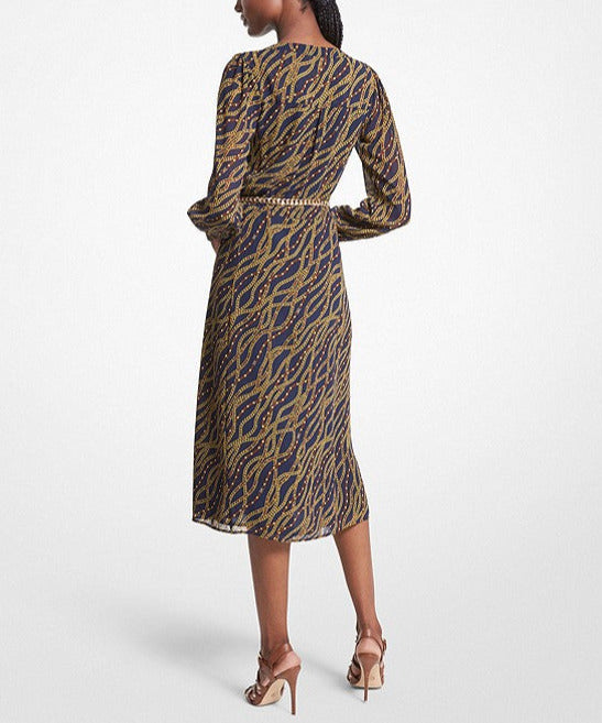 MICHAEL MICHAEL KORS Chain Belt Button Front Dress