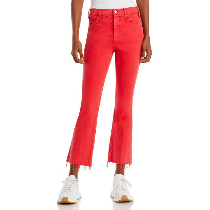 MOTHER The Hustler High Rise Frayed Flare Ankle Jeans