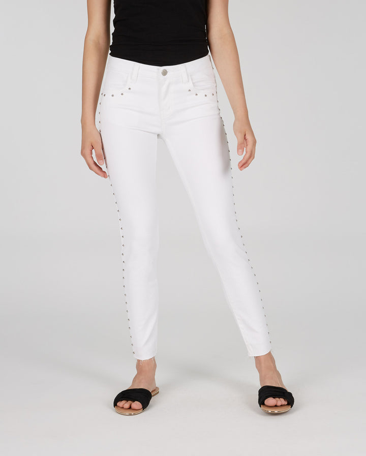 Numero Mid-Rise Studded Skinny Ankle Jeans