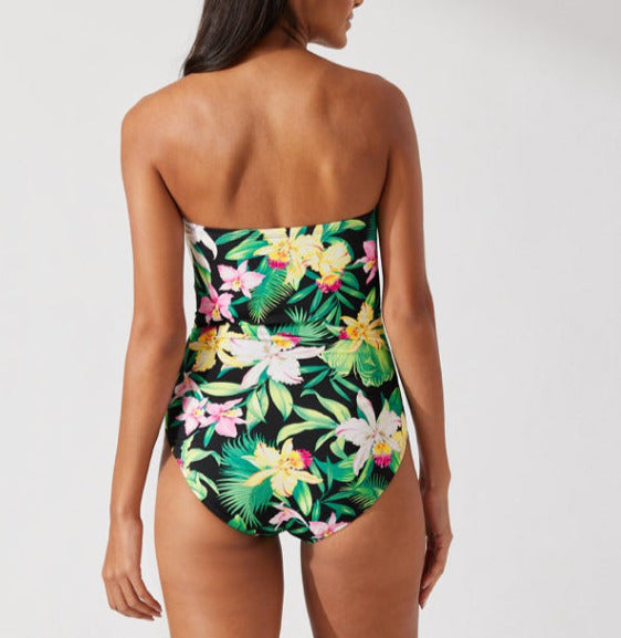 Tommy Bahama Orchid Garden Bandeau One Piece Swimsuit