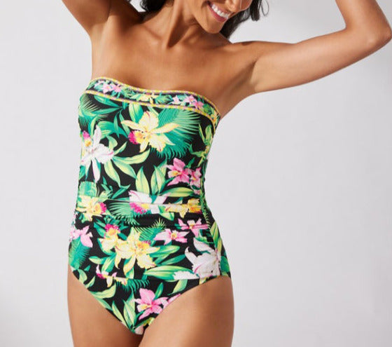 Tommy Bahama Orchid Garden Bandeau One Piece Swimsuit
