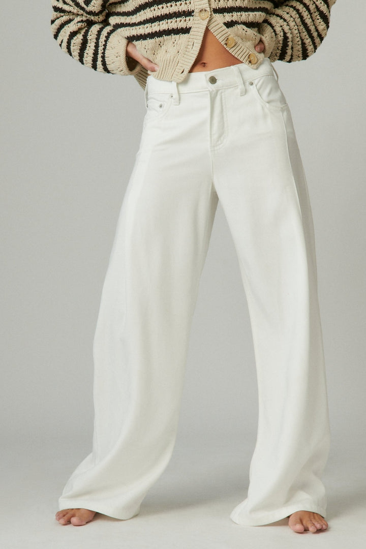LUCKY BRAND Women's High-Rise White Palazzo Jeans