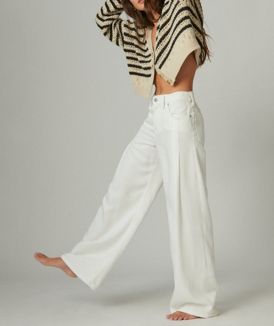 LUCKY BRAND Women's High-Rise White Palazzo Jeans