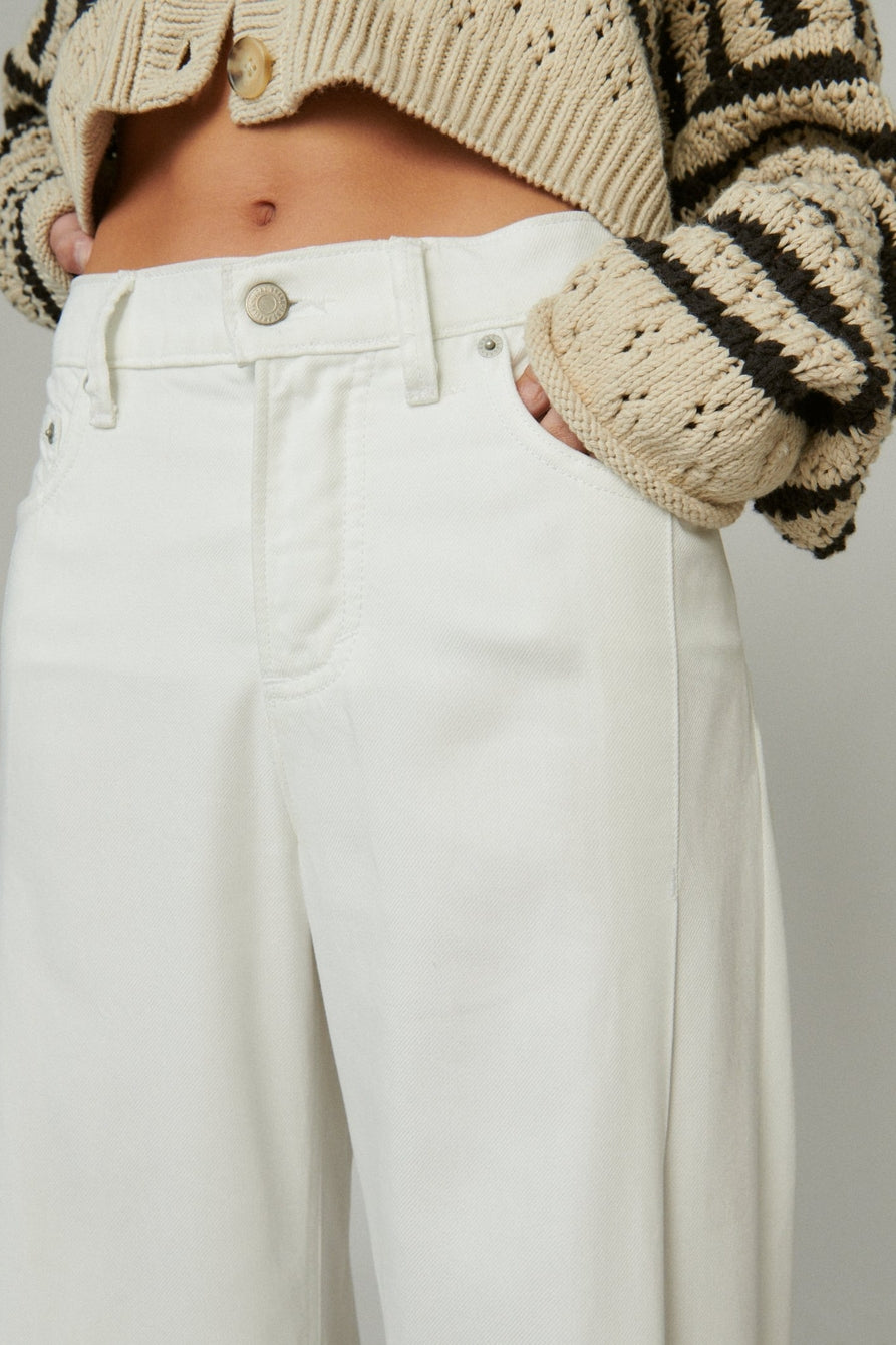 Lucky Brand High-Rise White Palazzo Jeans