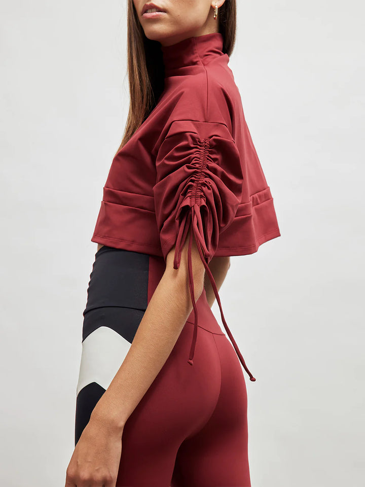 Port De Bras Cata Drawstring Crop Top