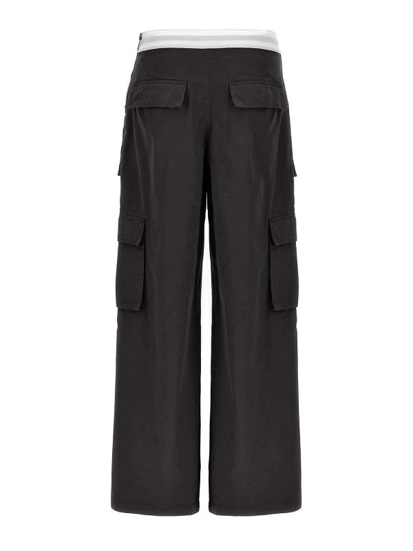 Alexander Wang Women's Logo Cargo Pant in Ripstop Cotton Black Ice