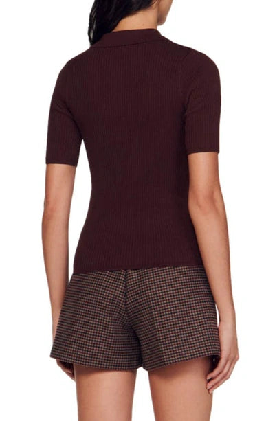 Sandro Mileva Collared Ribbed Sweater