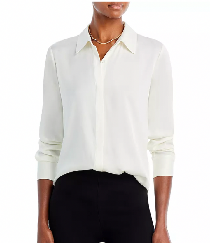 Theory Sunaya Silk-Stretch Shirt