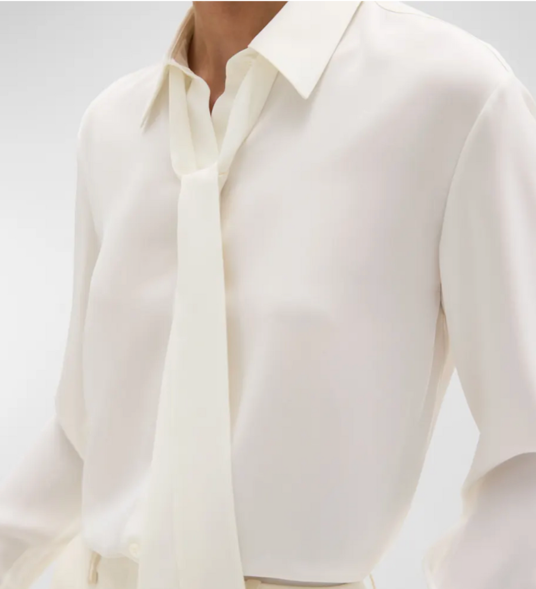 Theory Silk Tie Neck Blouse