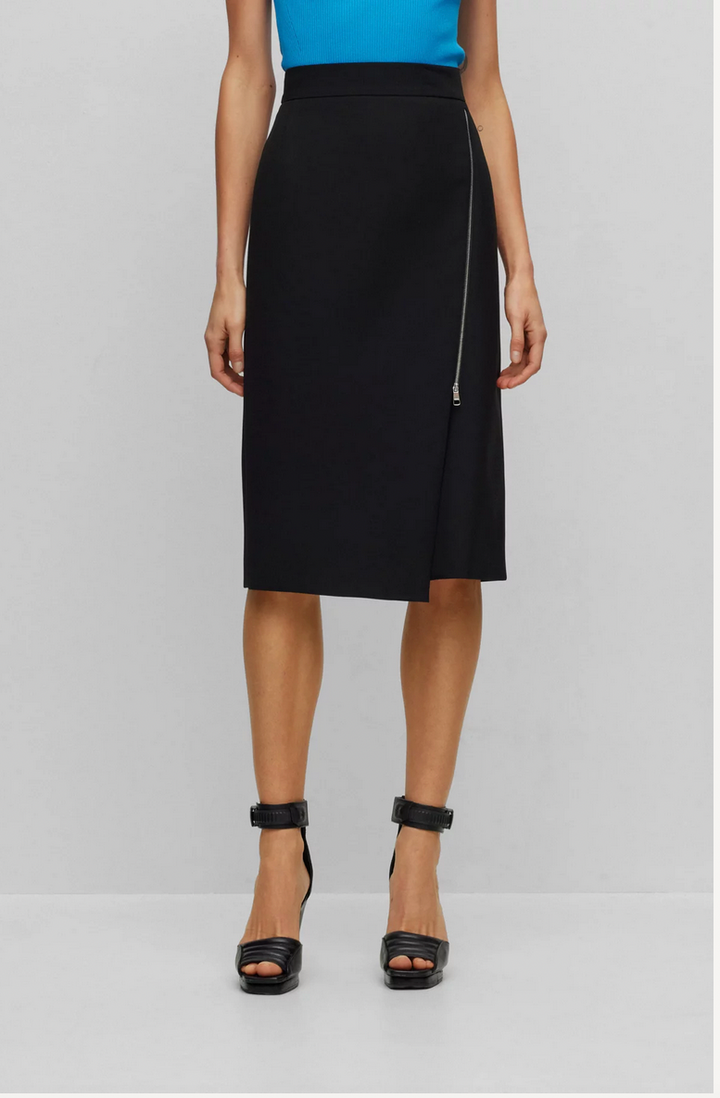 BOSS Vemboka Zip Trim Pencil Skirt