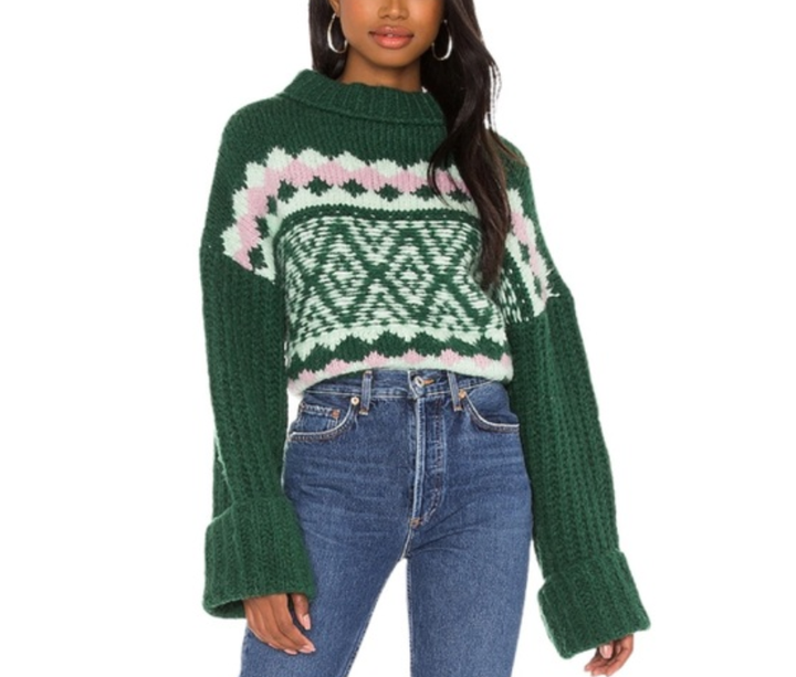 Free People Alpine Crop Mock Neck Sweater