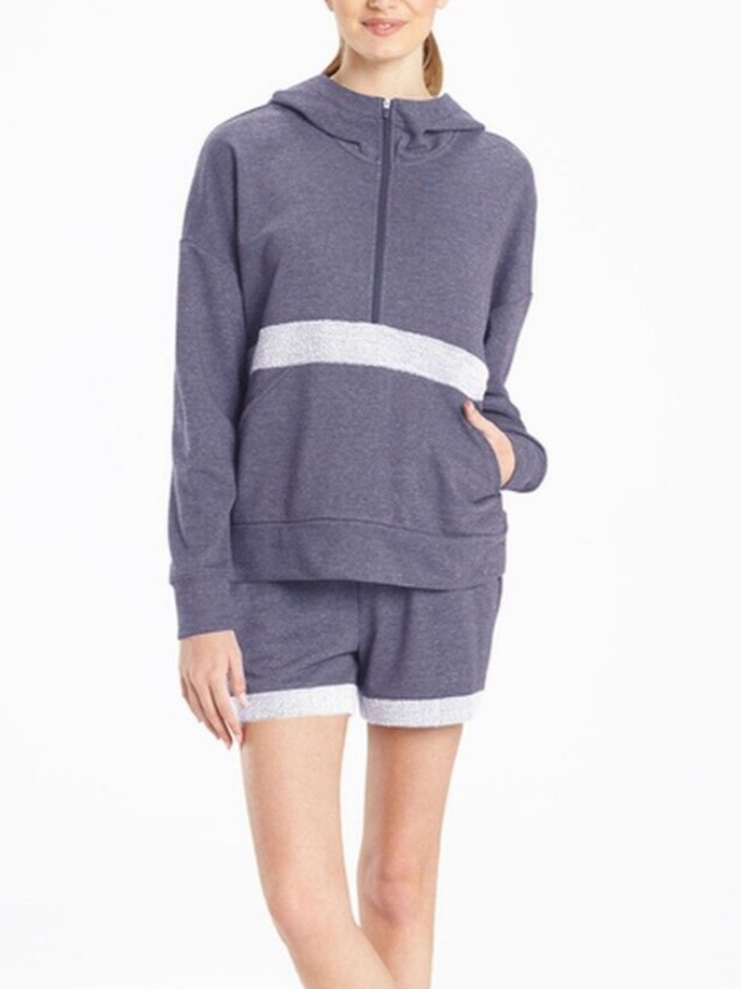 Josie Natori Chi French Terry Active Half-Zip Top