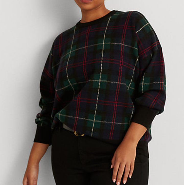 Lauren Ralph Lauren Merino Wool Plaid Sweater