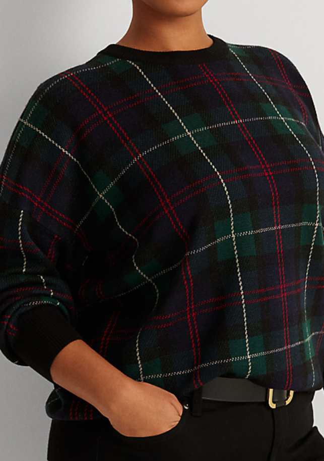 Lauren Ralph Lauren Merino Wool Plaid Sweater