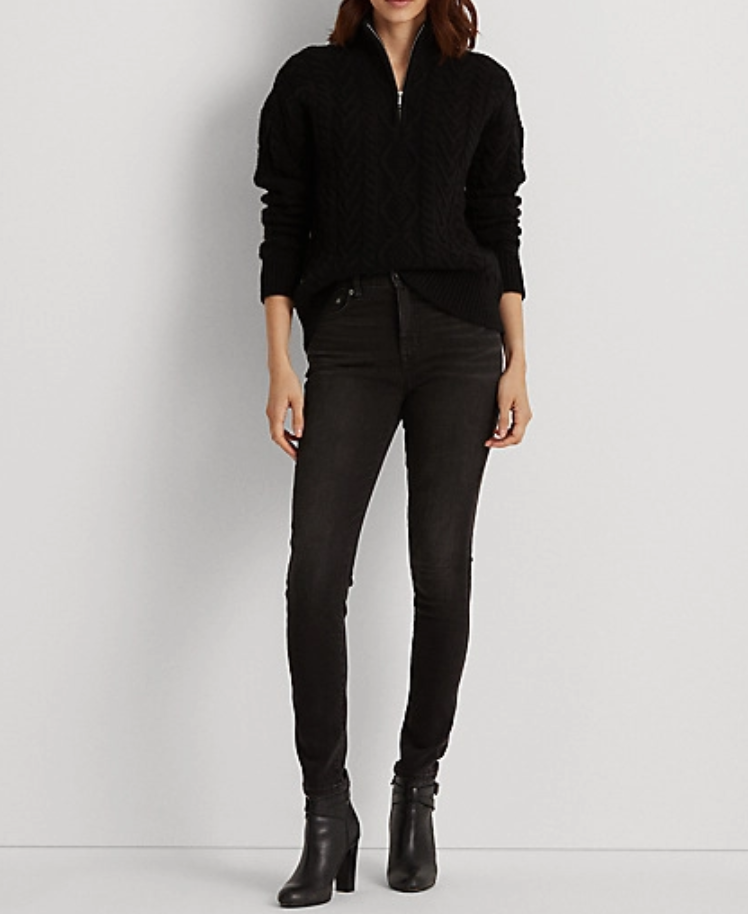 Lauren Ralph Lauren Cable-Knit Quarter-Zip Sweater