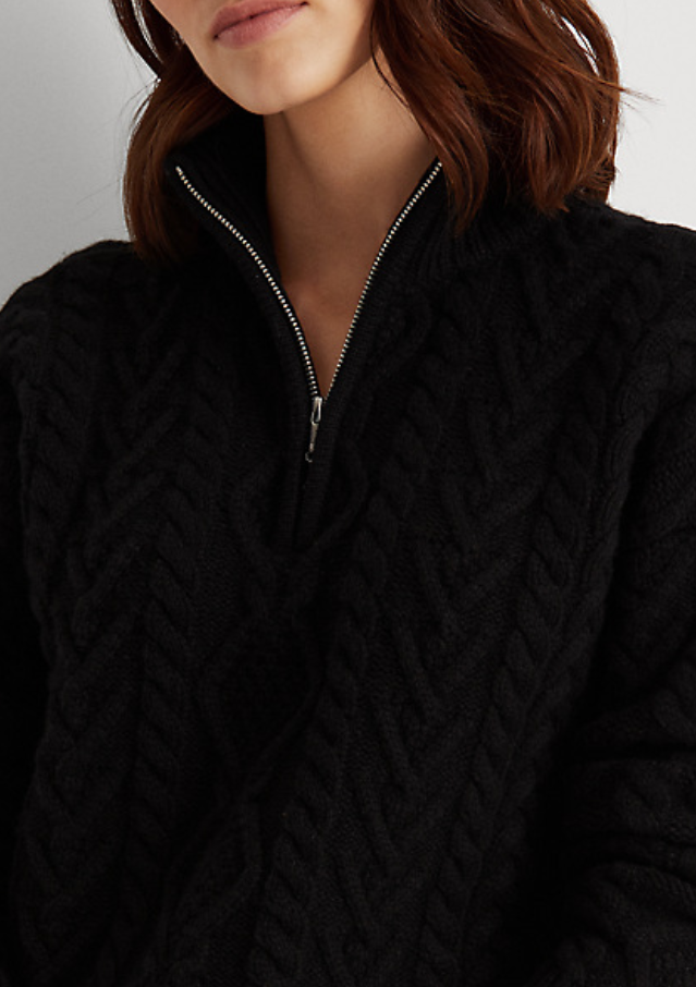 Lauren Ralph Lauren Cable-Knit Quarter-Zip Sweater