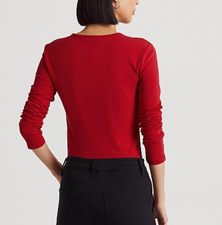 LAUREN RALPH LAUREN Cotton-Blend Long-Sleeve Top