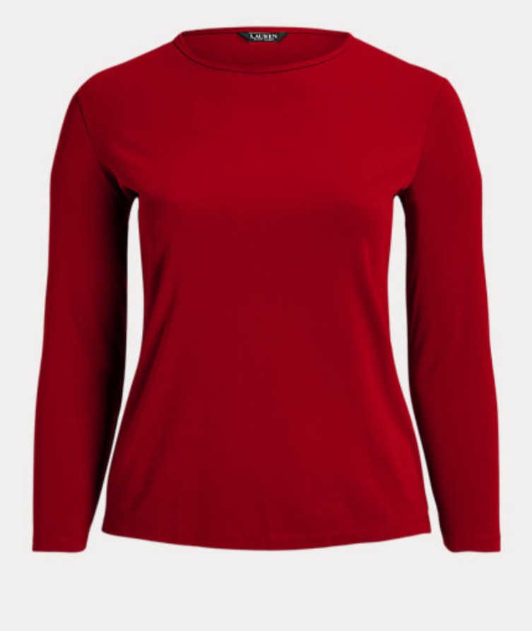 LAUREN RALPH LAUREN Cotton-Blend Long-Sleeve Top