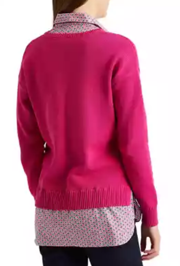 LAUREN RALPH LAUREN Layered-Look V-Neck Sweater