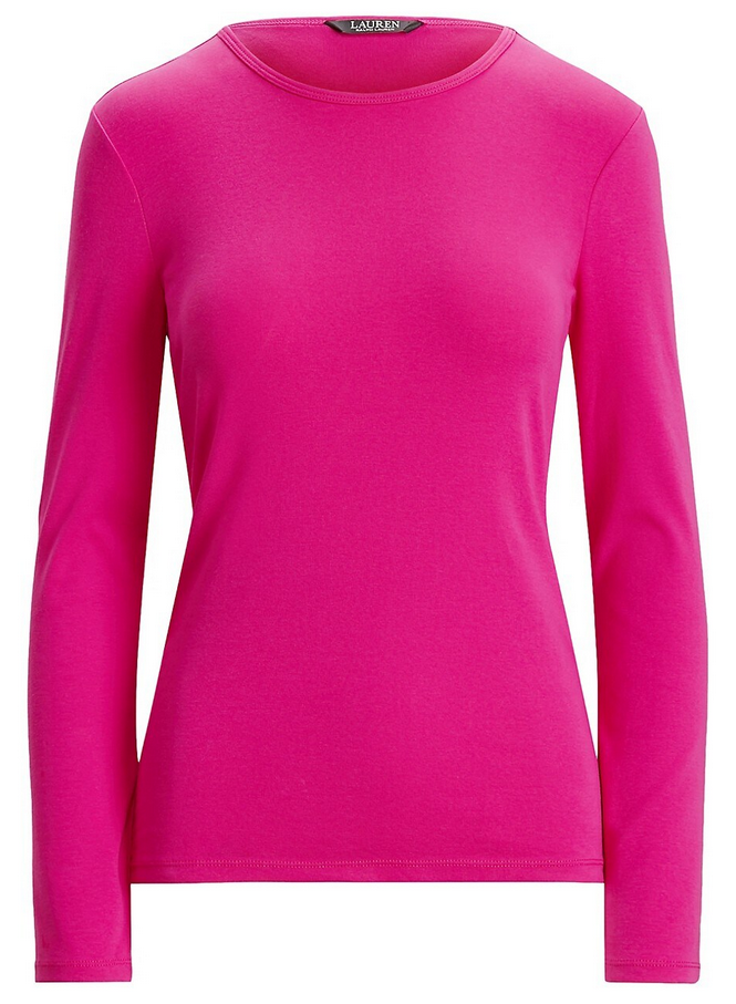 LAUREN RALPH LAUREN Cotton-Blend Long-Sleeve Top