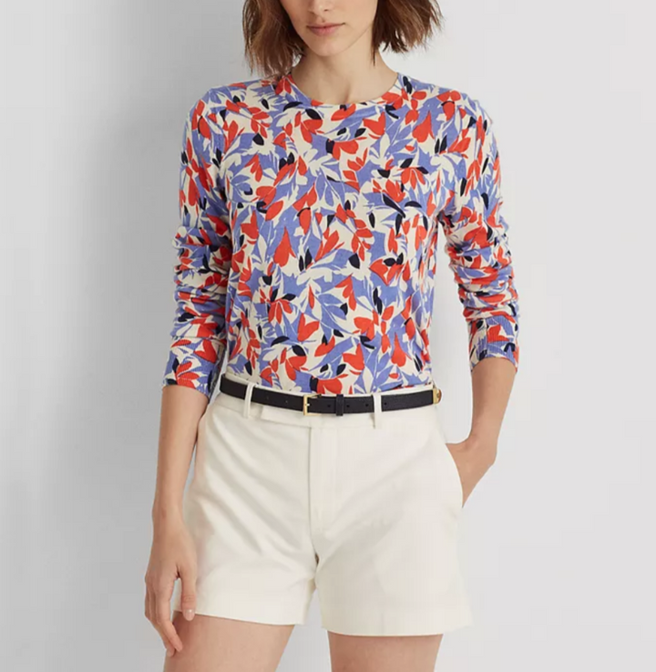 LAUREN RALPH LAUREN Floral-Print Crewneck Sweater