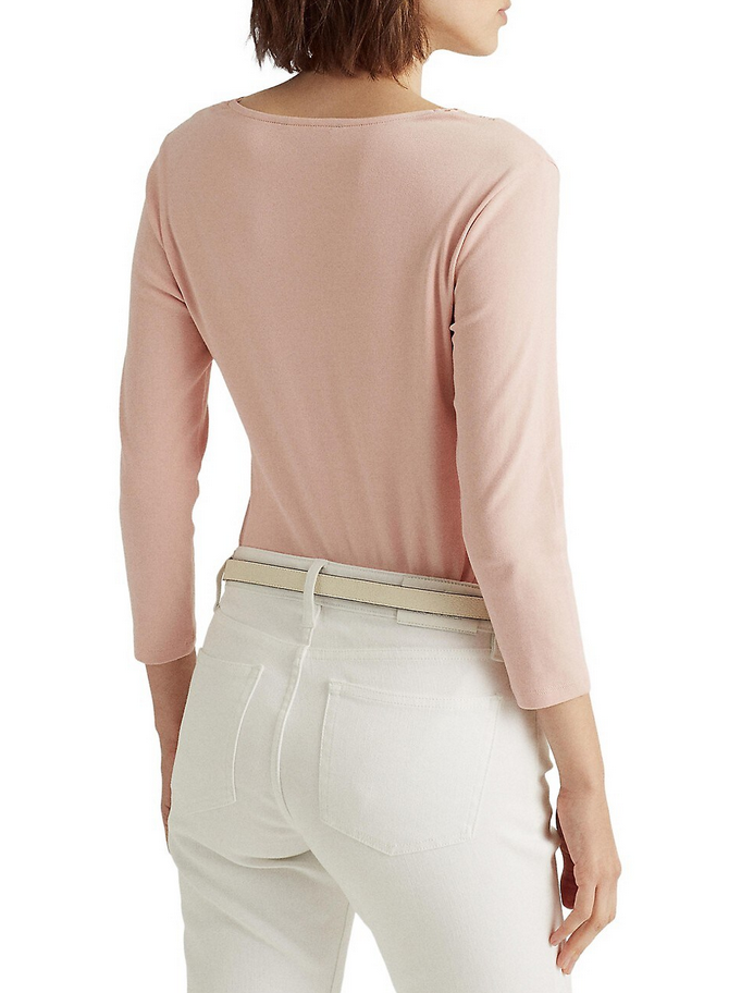 LAUREN RALPH LAUREN Lace-Trim Quarter-Placket Top