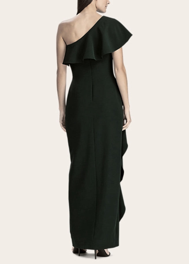 Lauren Ralph Lauren Ruffled One-Shoulder Gown