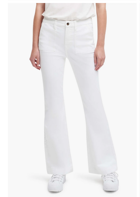 JEN7 High Waist Wide Leg Denim Trousers