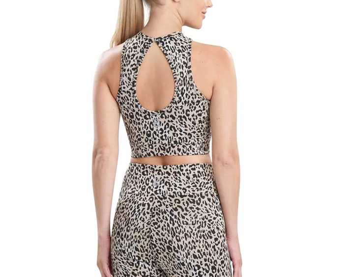 Josie Natori Getaway Animal-Print Cropped Top