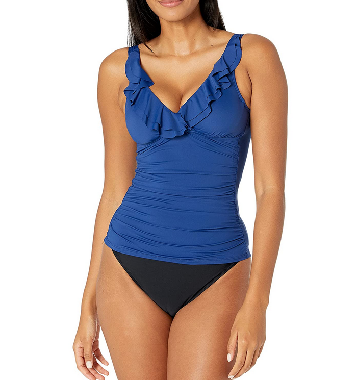 Ralph Lauren Beach Club Solids Ruffle Underwire Tankini
