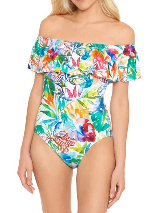 Ralph Lauren Off The Shoulder One Piece Swimsuit