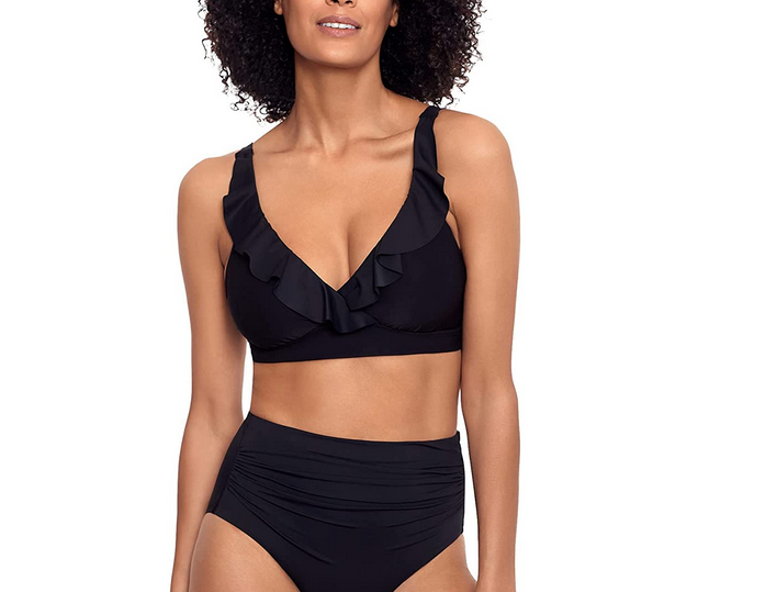 LAUREN Ralph Lauren Beach Club Solid Ruffle Underwire Bra Top