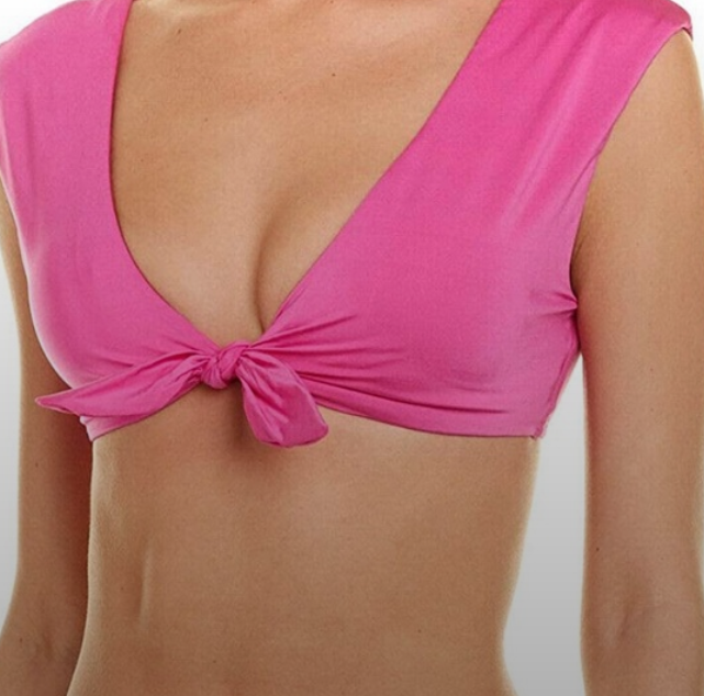 Trina Turk Cap Sleeve Tie Bikini Top