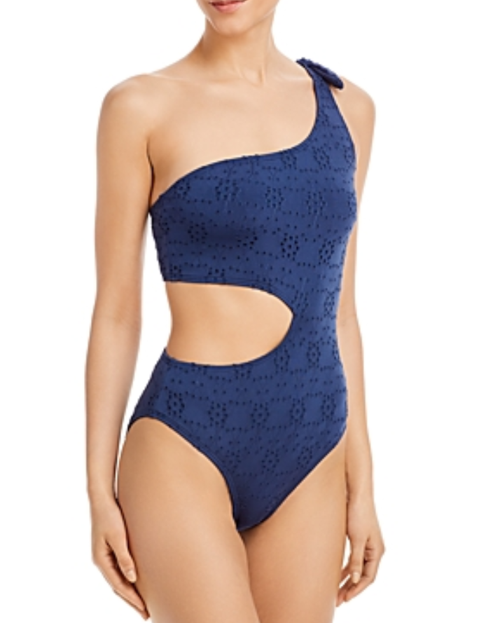 AQUA Swim One Shoulder Side Cutout One Piece Swimsuit