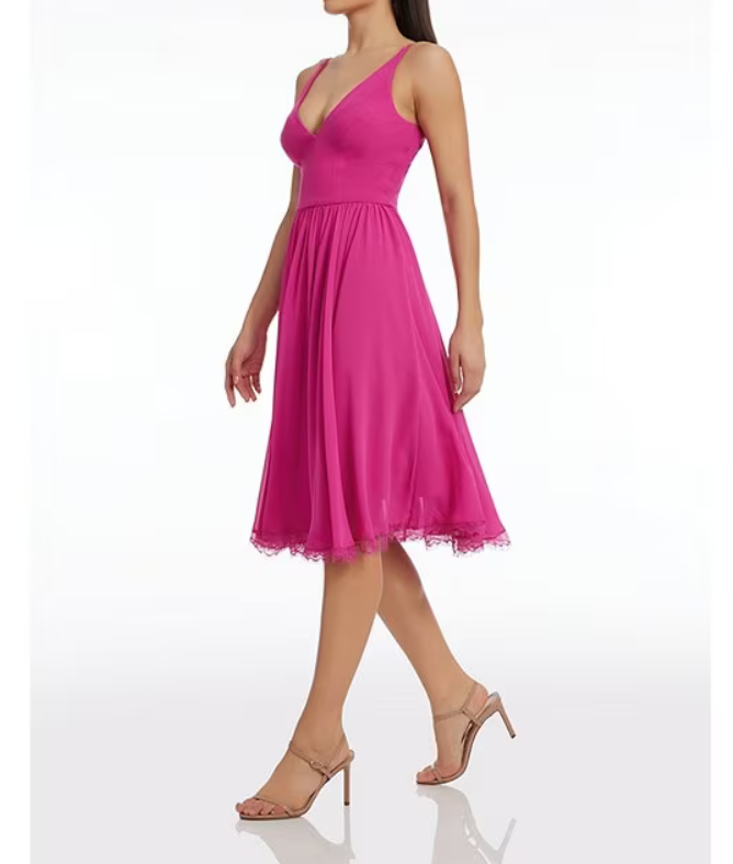 Dress the Population Alicia Lace-Hem Dress