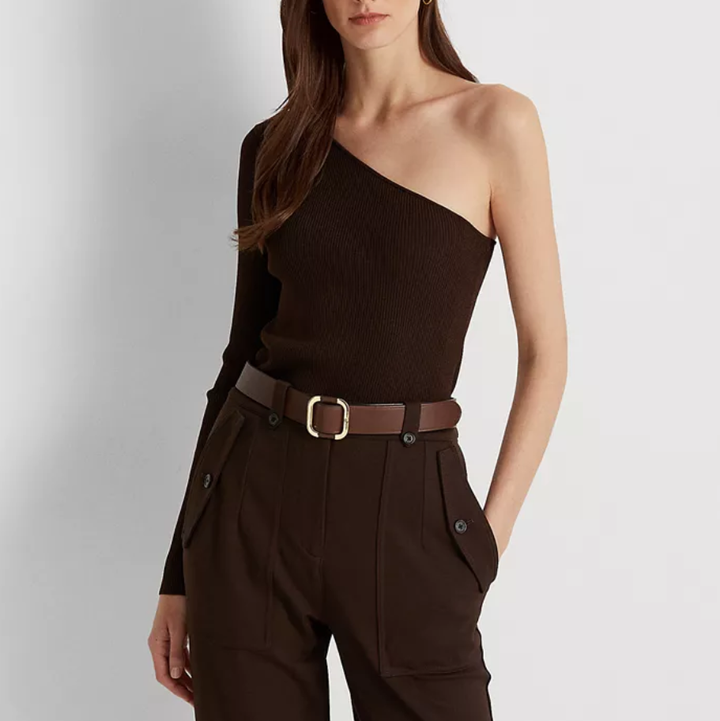 Lauren Ralph Lauren One-Shoulder Long-Sleeve Sweater