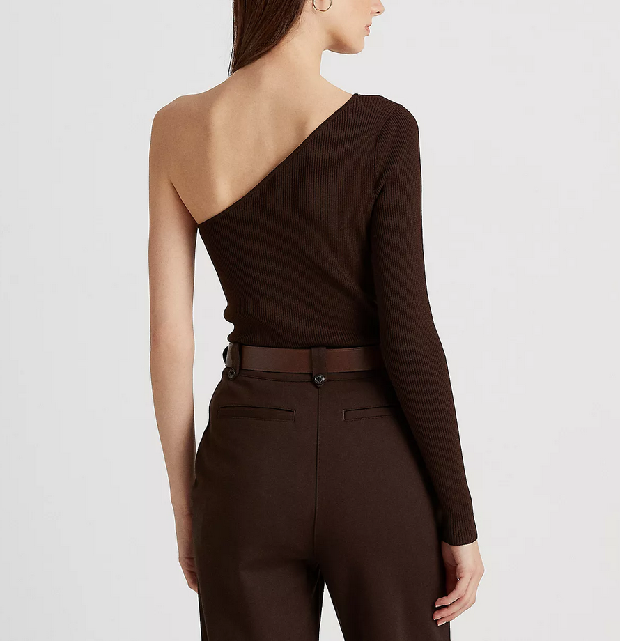 Lauren Ralph Lauren One-Shoulder Long-Sleeve Sweater