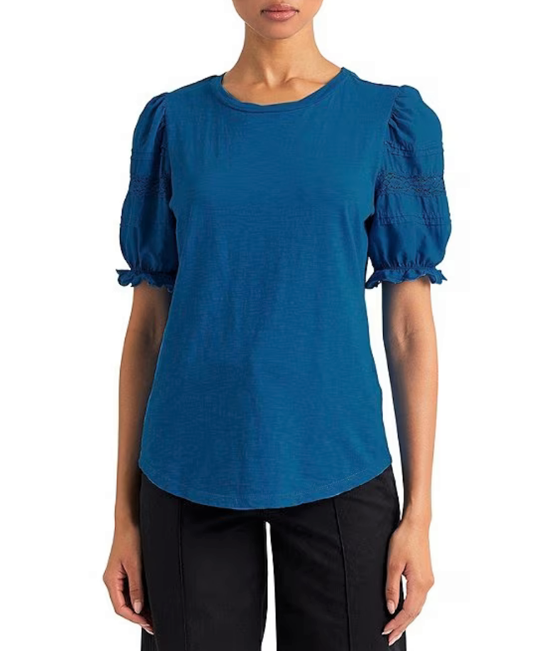 Lauren Ralph Lauren Eyelet Slub Jersey Short-Sleeve T-Shirt