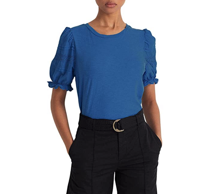 Lauren Ralph Lauren Eyelet Slub Jersey Short-Sleeve T-Shirt