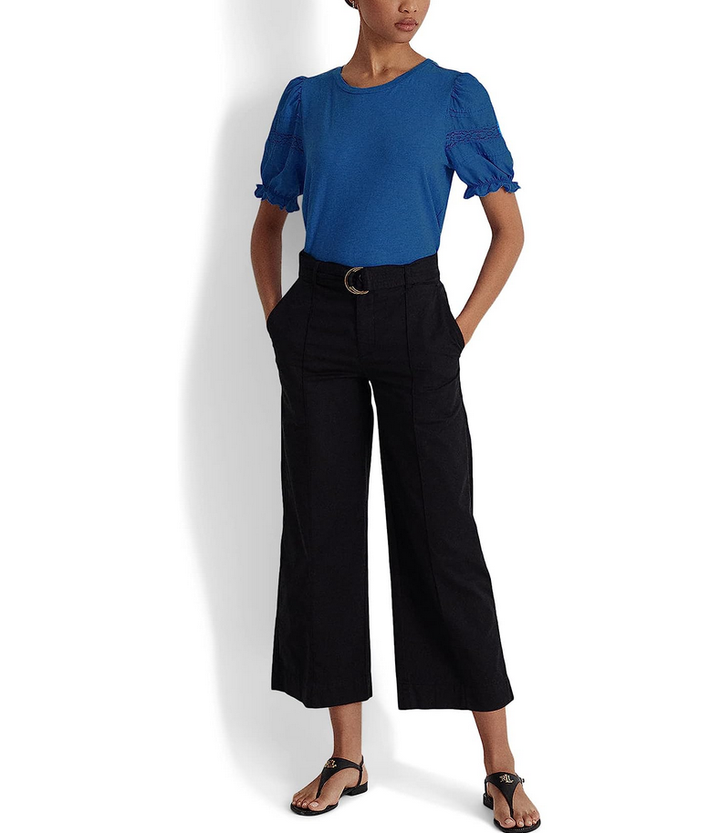 Lauren Ralph Lauren Eyelet Slub Jersey Short-Sleeve T-Shirt