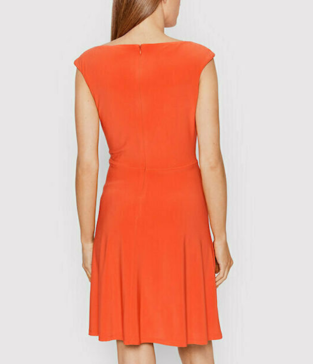 RALPH LAUREN Twist Front Lined Cap Sleeve Dress