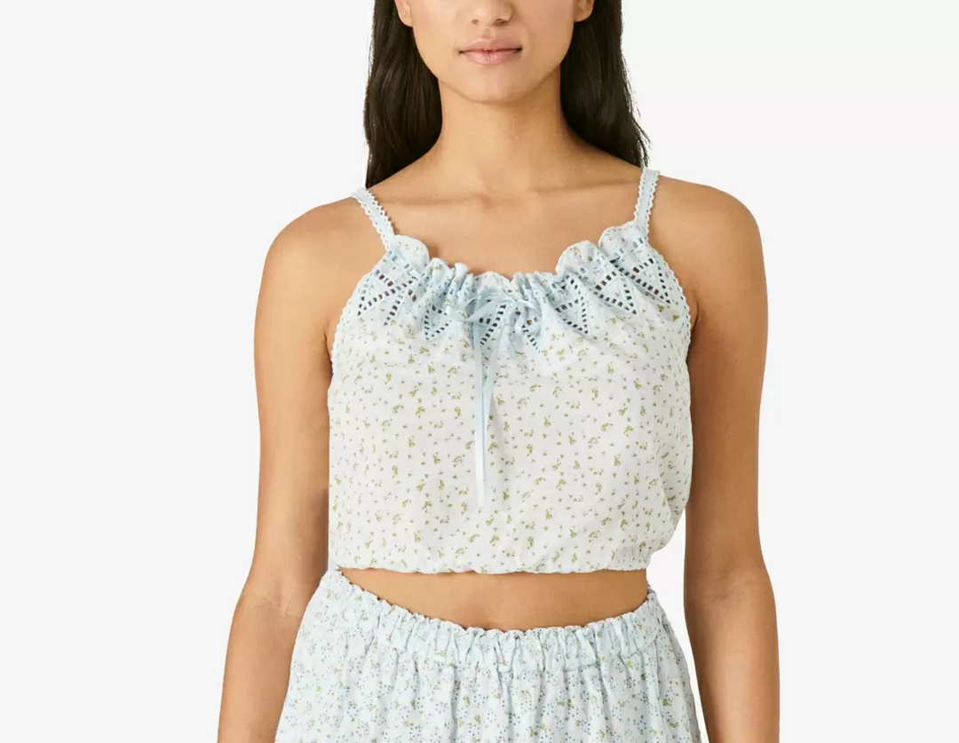 Lucky Brand Floral-Print Cotton Cropped Camisole