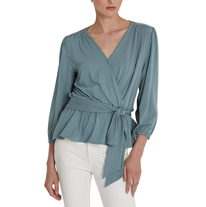 Lauren Ralph Lauren Jersey Peplum Blouse