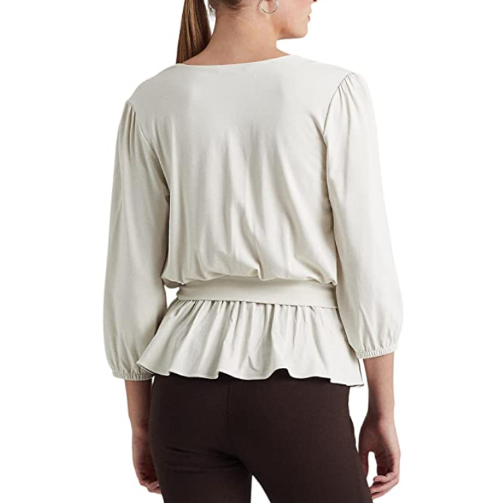 Lauren Ralph Lauren Jersey Peplum Blouse